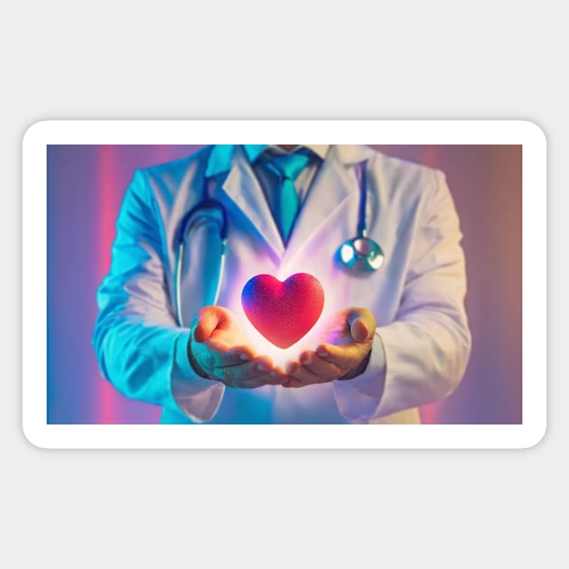 doctor holding heart Sticker by psychoshadow
